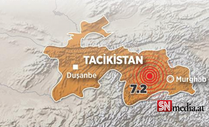 Tacikistan'da 7,2 büyüklüğünde deprem