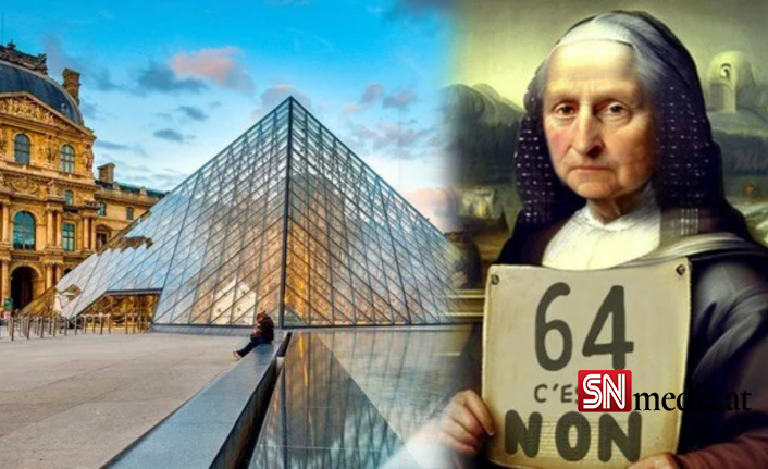 Emeklilik protestolarına Louvre Müzesi de katıldı: Mona Lisa grevde! Fransa halkının %70'i Macron'u istemiyor